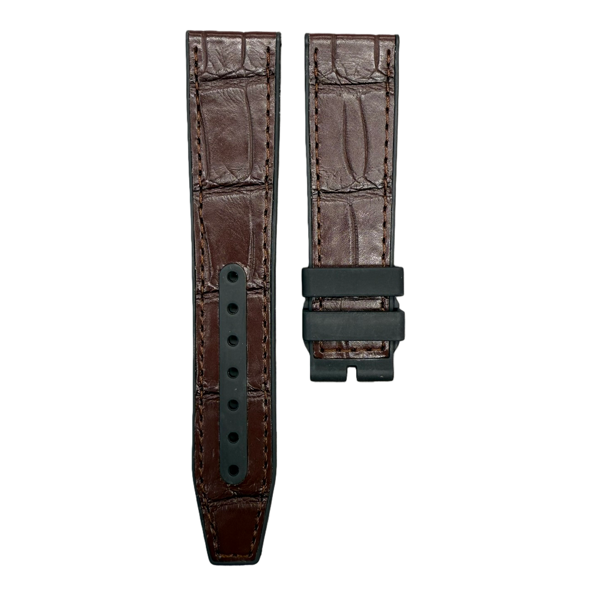Fits IWC Pilot IW388116 IW388117 IW378009 IW328106 ALLIGATOR Leather with Rubber Lining Watch Strap