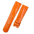 Custom Handmade Orange Alligator Leather Watch Strap with Buckle for Ulysse Nardin Bubble Series