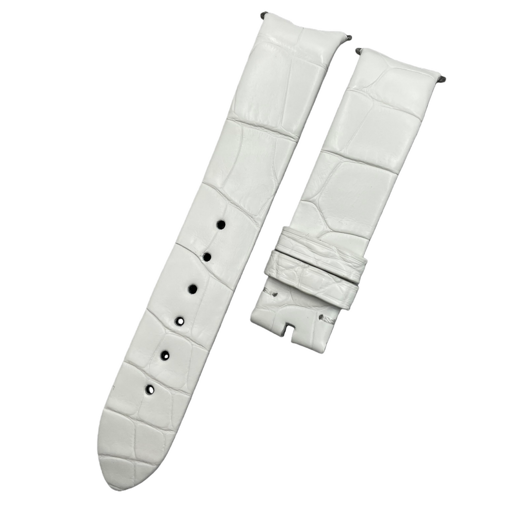 Fits Piaget 69 Limelight Gala Glossy Milk Tea Color ALLIGATOR Genuine Leather Handmade Watch Strap Customized