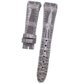 Fits Franck Muller V32 Glossy Gray ALLIGATOR Handmade Custom Genuine Leather Watch Strap with End Grain