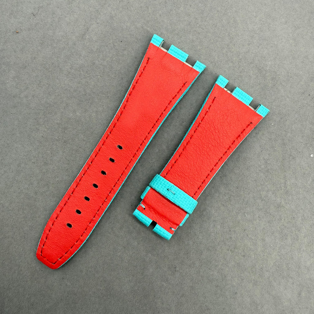 Fits AP Tiffany Blue Nylon Rubber Watch Strap with End Links
