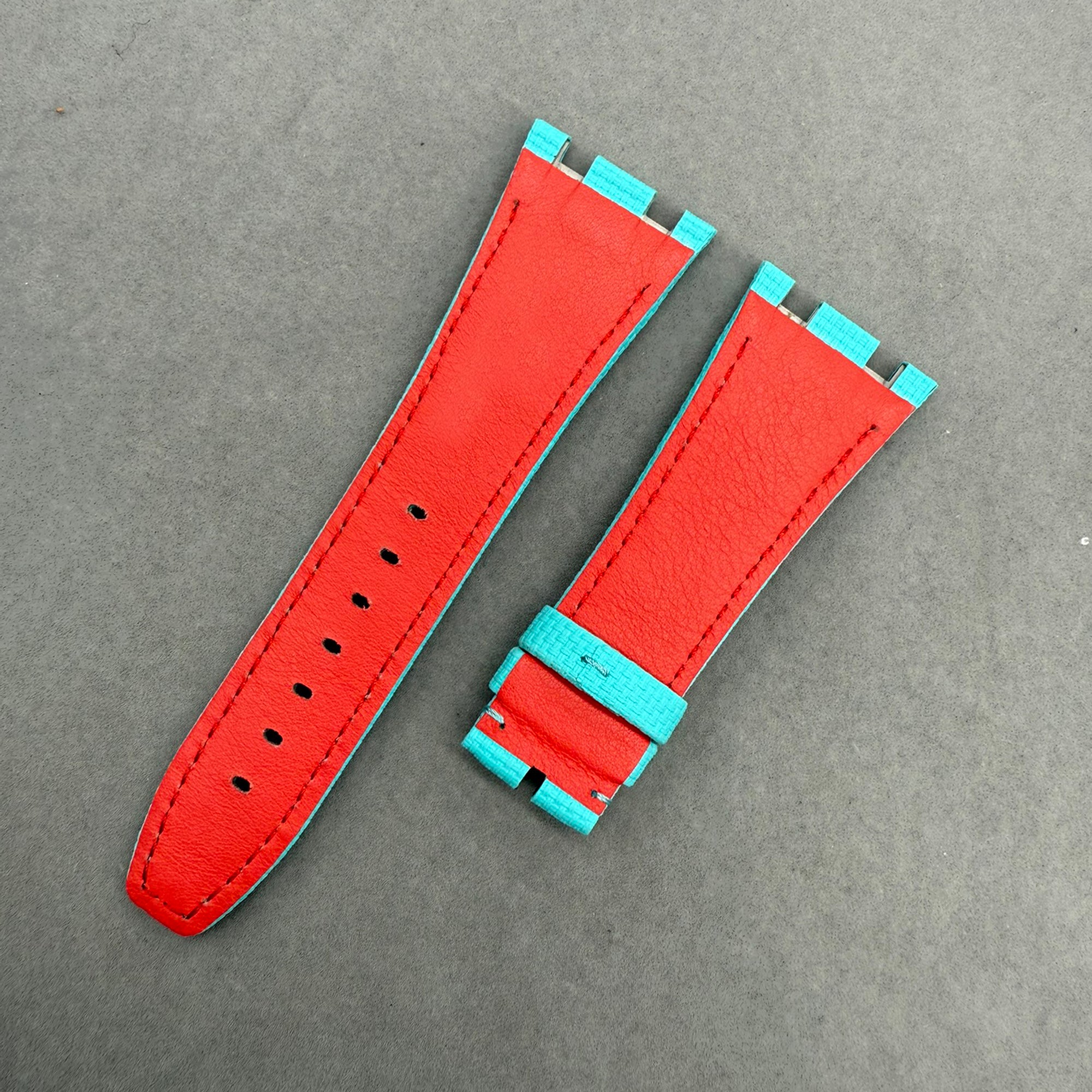 Fits AP Tiffany Blue Nylon Rubber Watch Strap with End Links