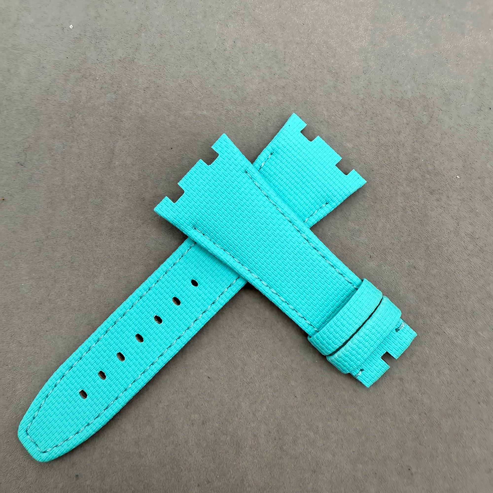 Fits AP Tiffany Blue Nylon Rubber Watch Strap with End Links