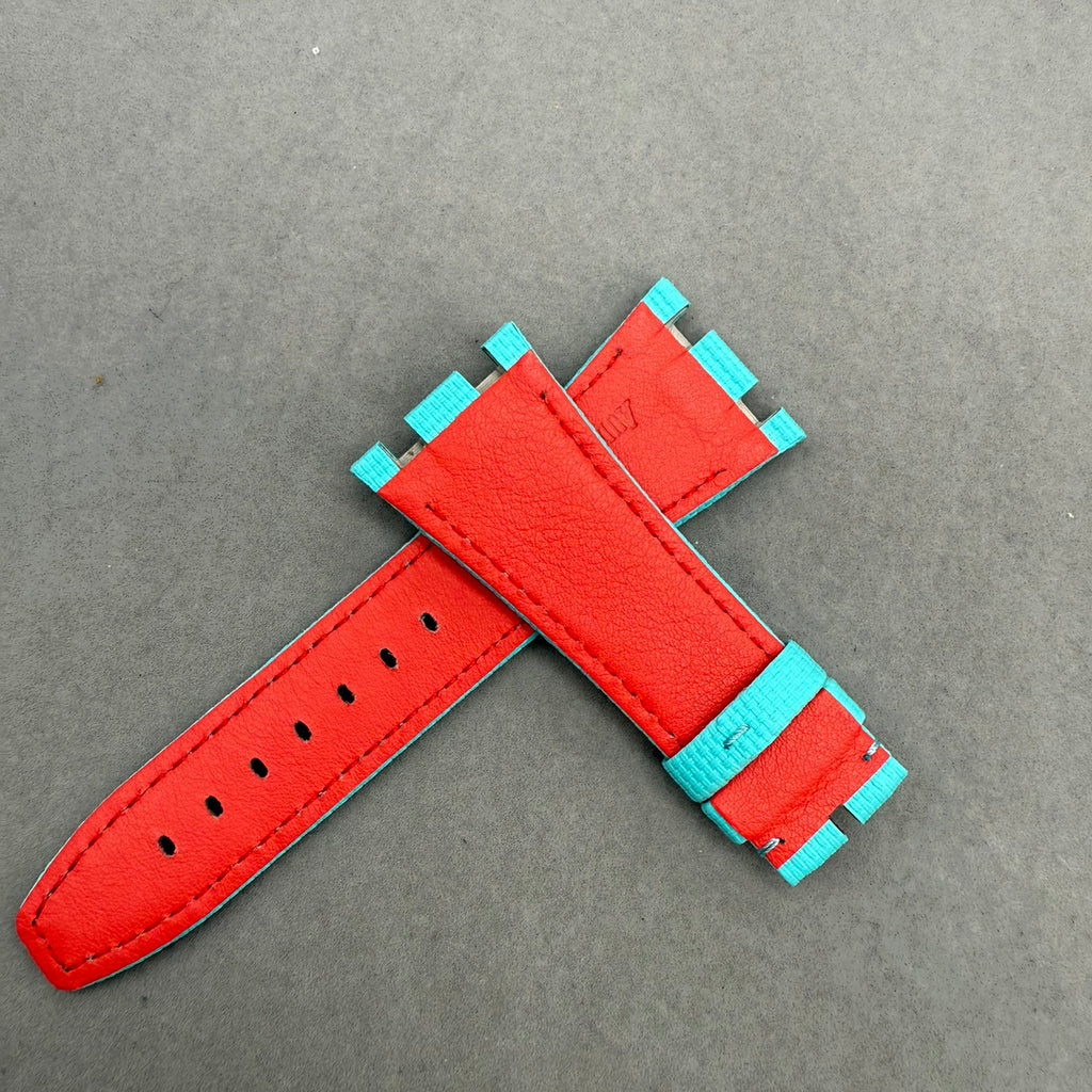Fits AP Tiffany Blue Nylon Rubber Watch Strap with End Links