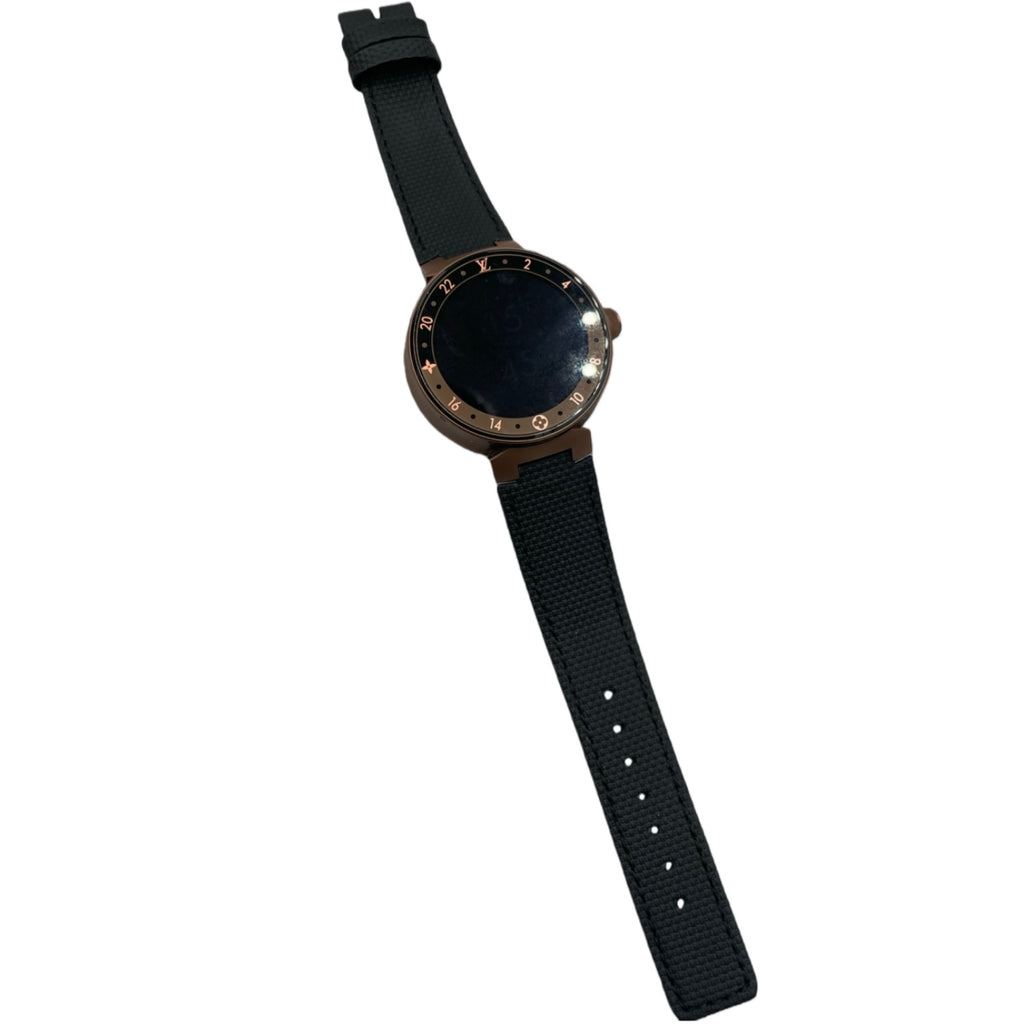 Fits LV Smart Watch Black Nylon Rubber Watch Strap