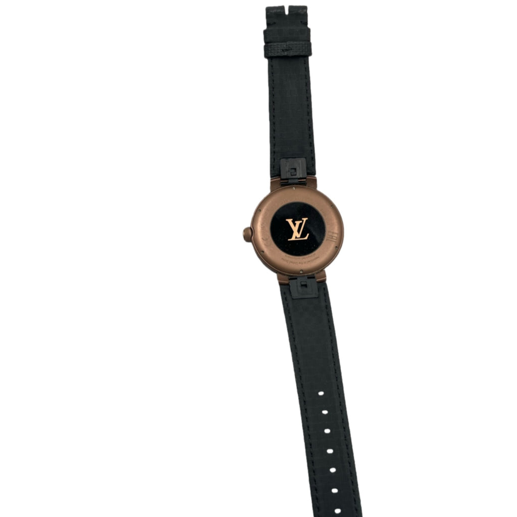 Fits LV Smart Watch Black Nylon Rubber Watch Strap