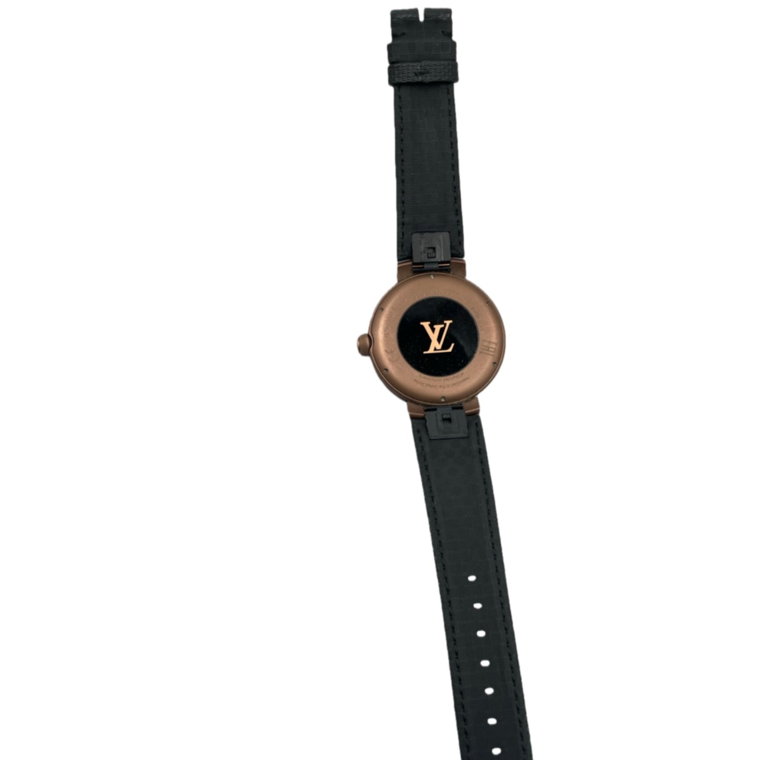 Fits LV Smart Watch Black Nylon Rubber Watch Strap
