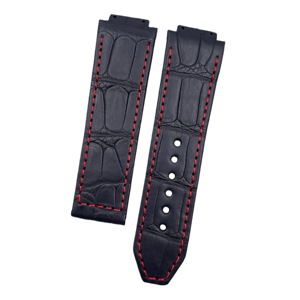 Compatible with Hublot Classic Fusion Red Line Black Double-sided ALLIGATOR Strap