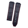 Compatible with Hublot Classic Fusion Red Line Black Double-sided ALLIGATOR Strap