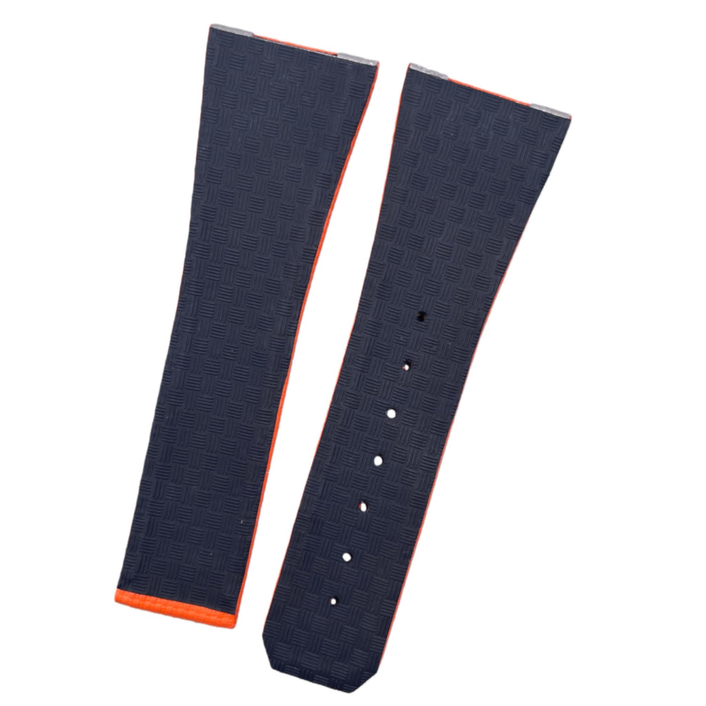 Custom Handmade Nylon Texture Fluororubber Watch Strap for OMEGA Constellation Series (Model: 1819.51.91, 28mm)