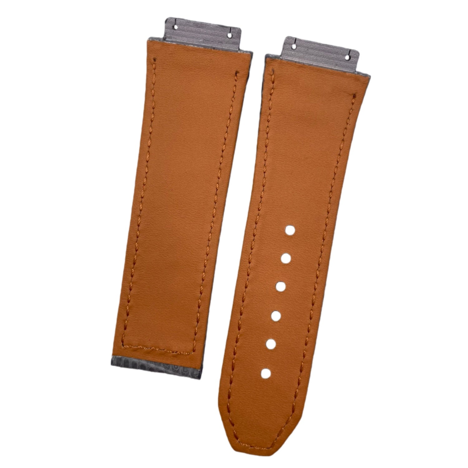 Compatible with Hublot Big Bang Classic Fusion Grey Lizard Leather Folding Genuine Leather Strap