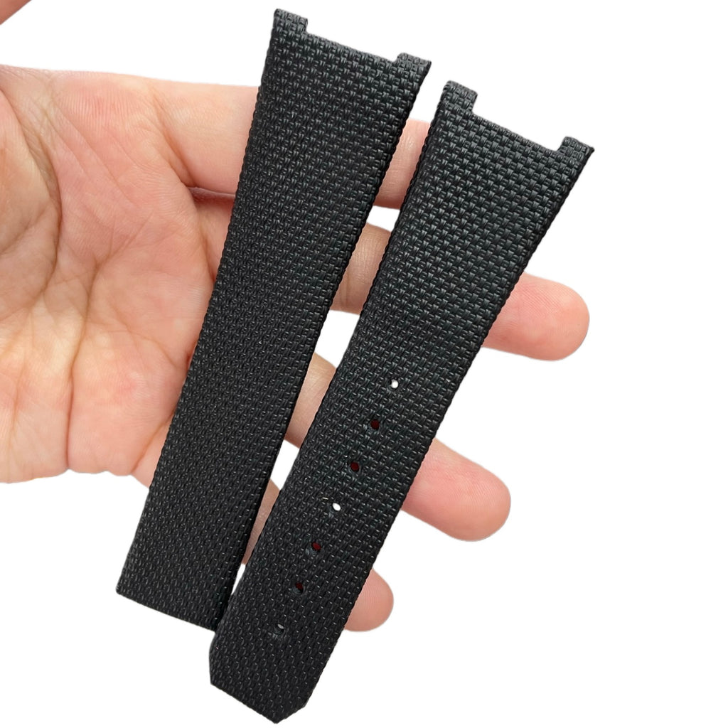 Compatible with Omega Constellation Double Eagle Manhattan Black Nylon Pattern Fluororubber Folding Strap