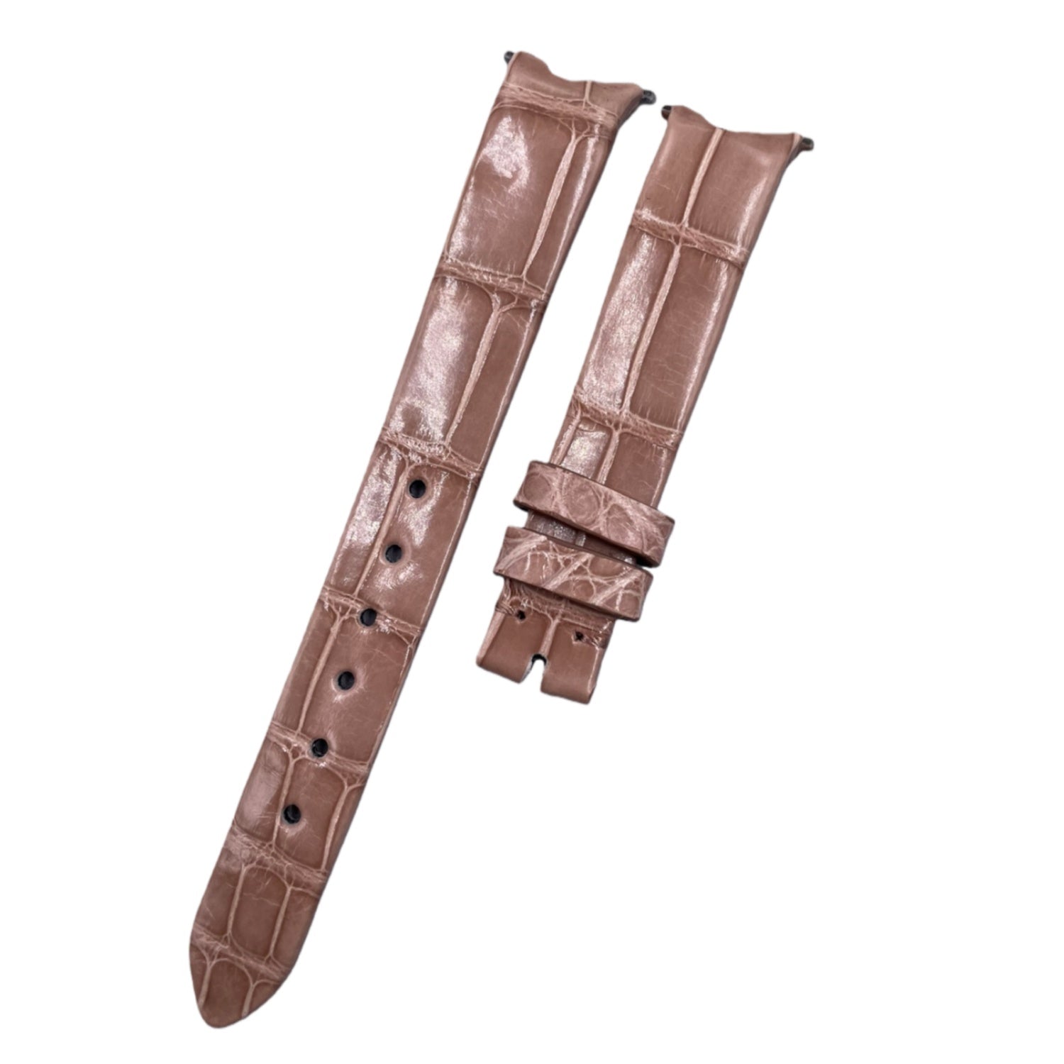 Fits Piaget 69 Limelight Gala Glossy Milk Tea Color ALLIGATOR Genuine Leather Handmade Watch Strap Customized