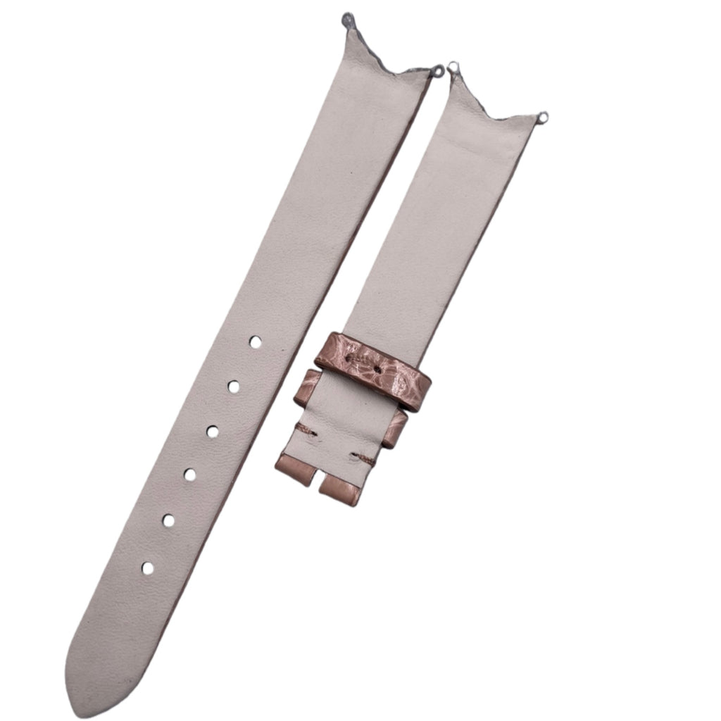 Fits Piaget 69 Limelight Gala Glossy Milk Tea Color ALLIGATOR Genuine Leather Handmade Watch Strap Customized