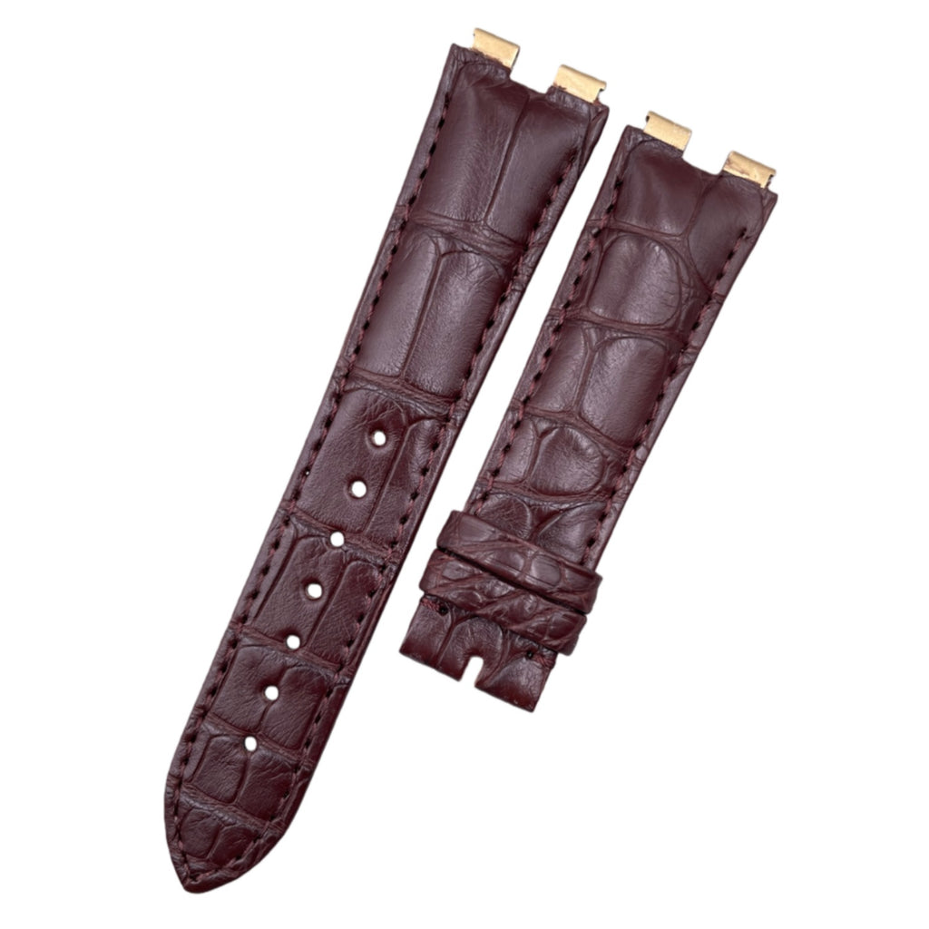 Alligator Leather Watch Strap for Piaget POLO G0A31159/G0A32040 Series - 21mm Handmade Custom Brown Alligator Leather Strap
