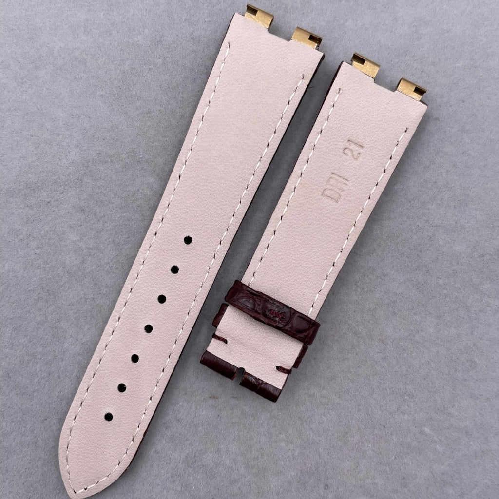 Alligator Leather Watch Strap for Piaget POLO G0A31159/G0A32040 Series - 21mm Handmade Custom Brown Alligator Leather Strap
