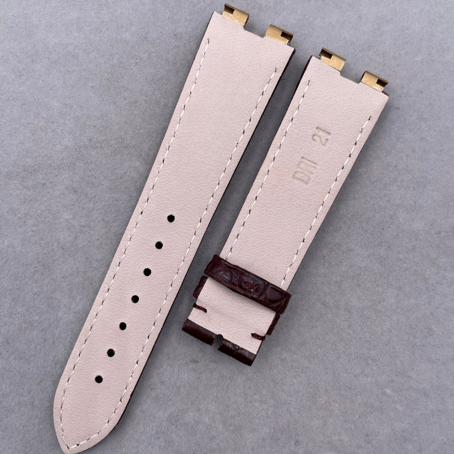 Alligator Leather Watch Strap for Piaget POLO G0A31159/G0A32040 Series - 21mm Handmade Custom Brown Alligator Leather Strap