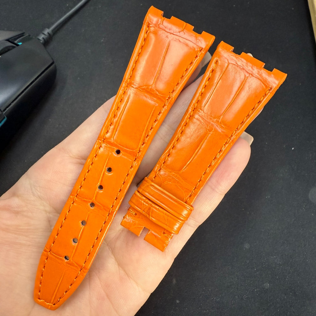 Compatible with Audemars Piguet Royal Oak, Crocodile Leather Watch Strap