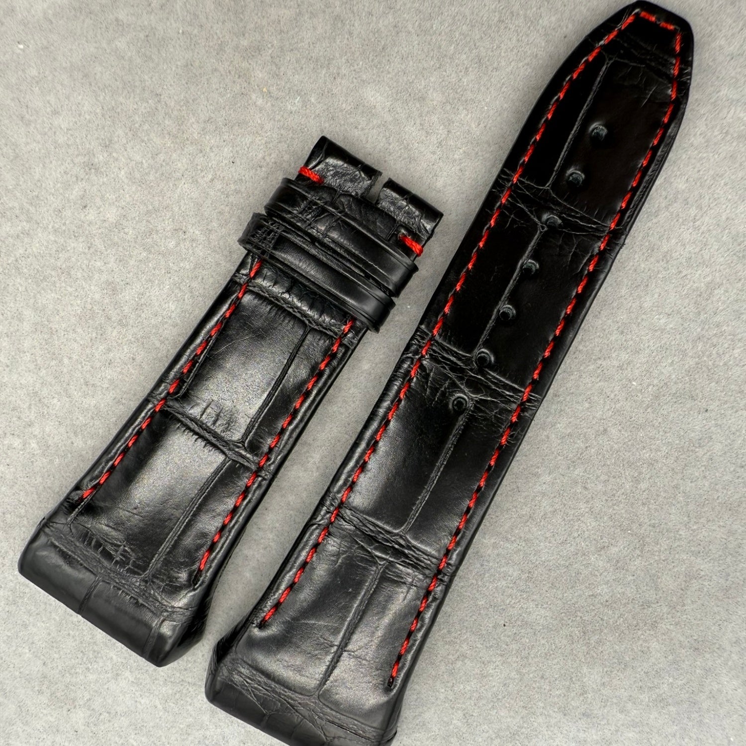 Pure Crocodile Leather Watch Strap Compatible with Franck Muller V45
