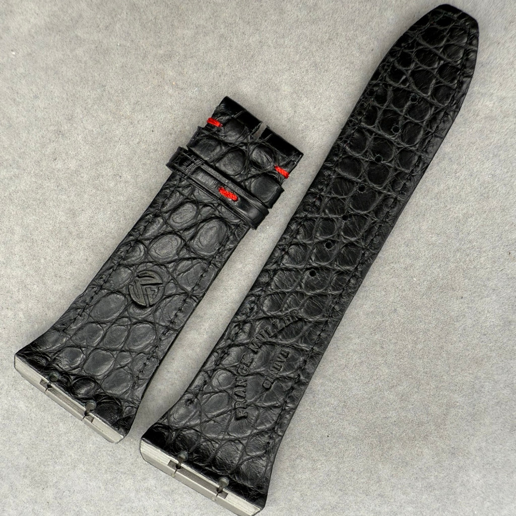 Pure Crocodile Leather Watch Strap Compatible with Franck Muller V45