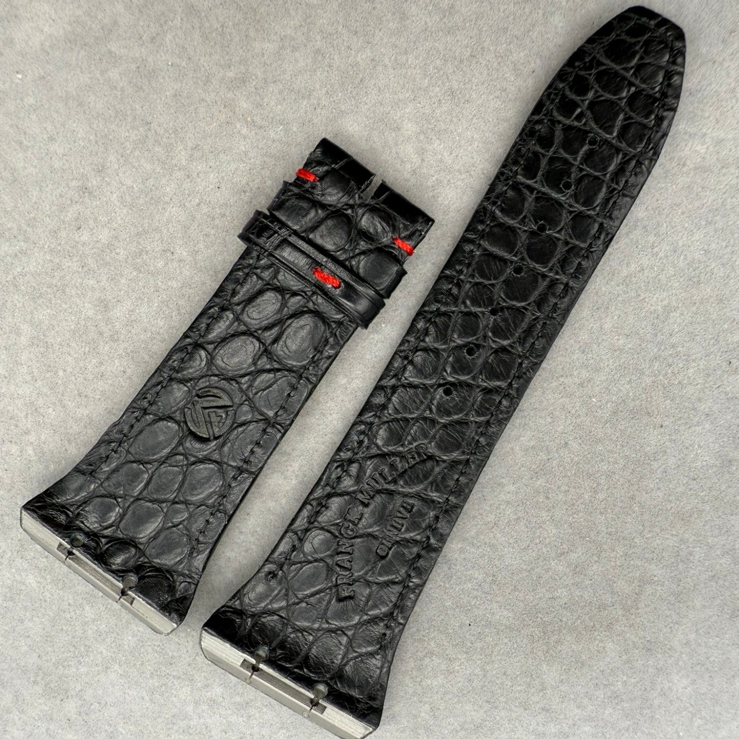 Pure Crocodile Leather Watch Strap Compatible with Franck Muller V45