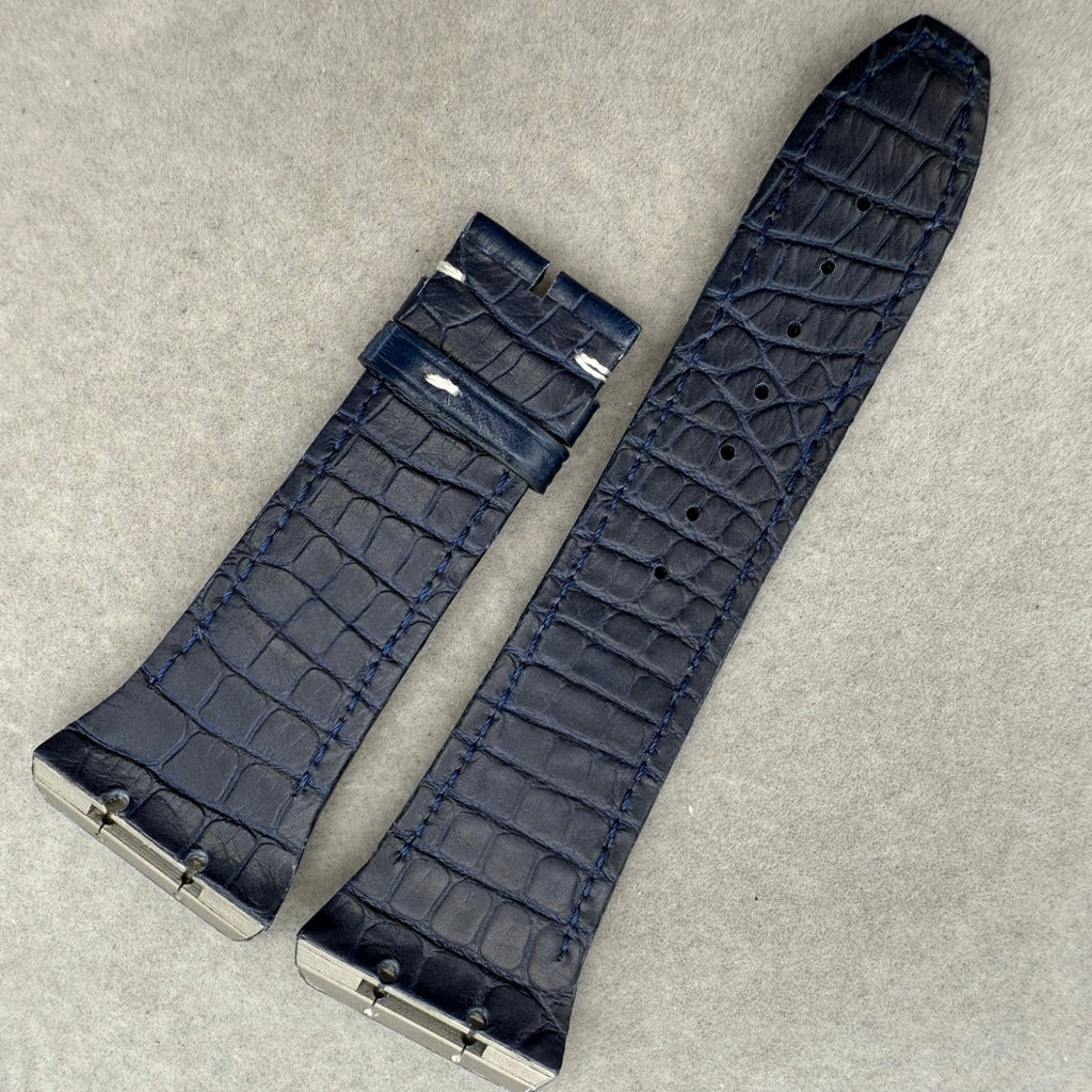Pure Crocodile Leather Watch Strap Compatible with Franck Muller V45