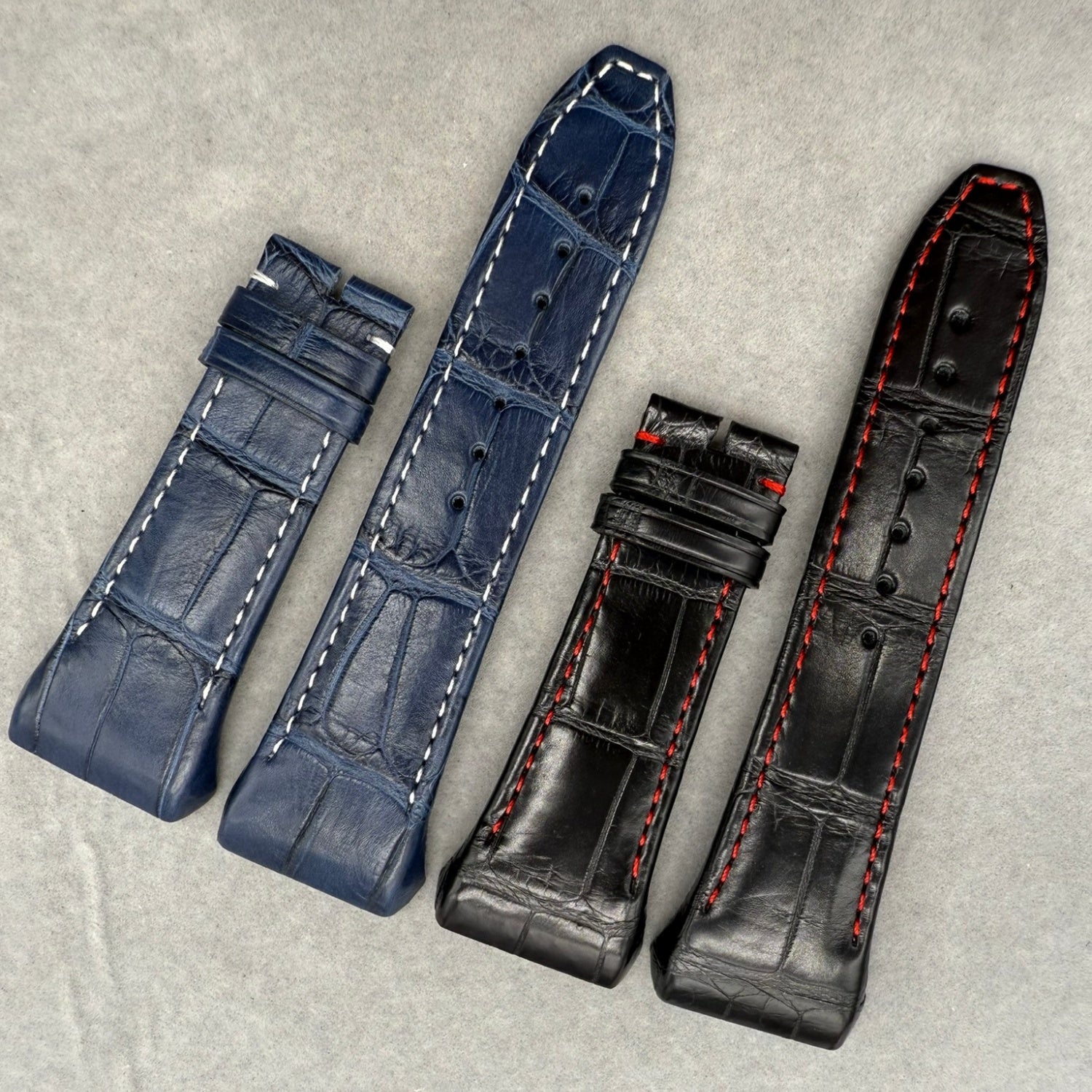 Pure Crocodile Leather Watch Strap Compatible with Franck Muller V45