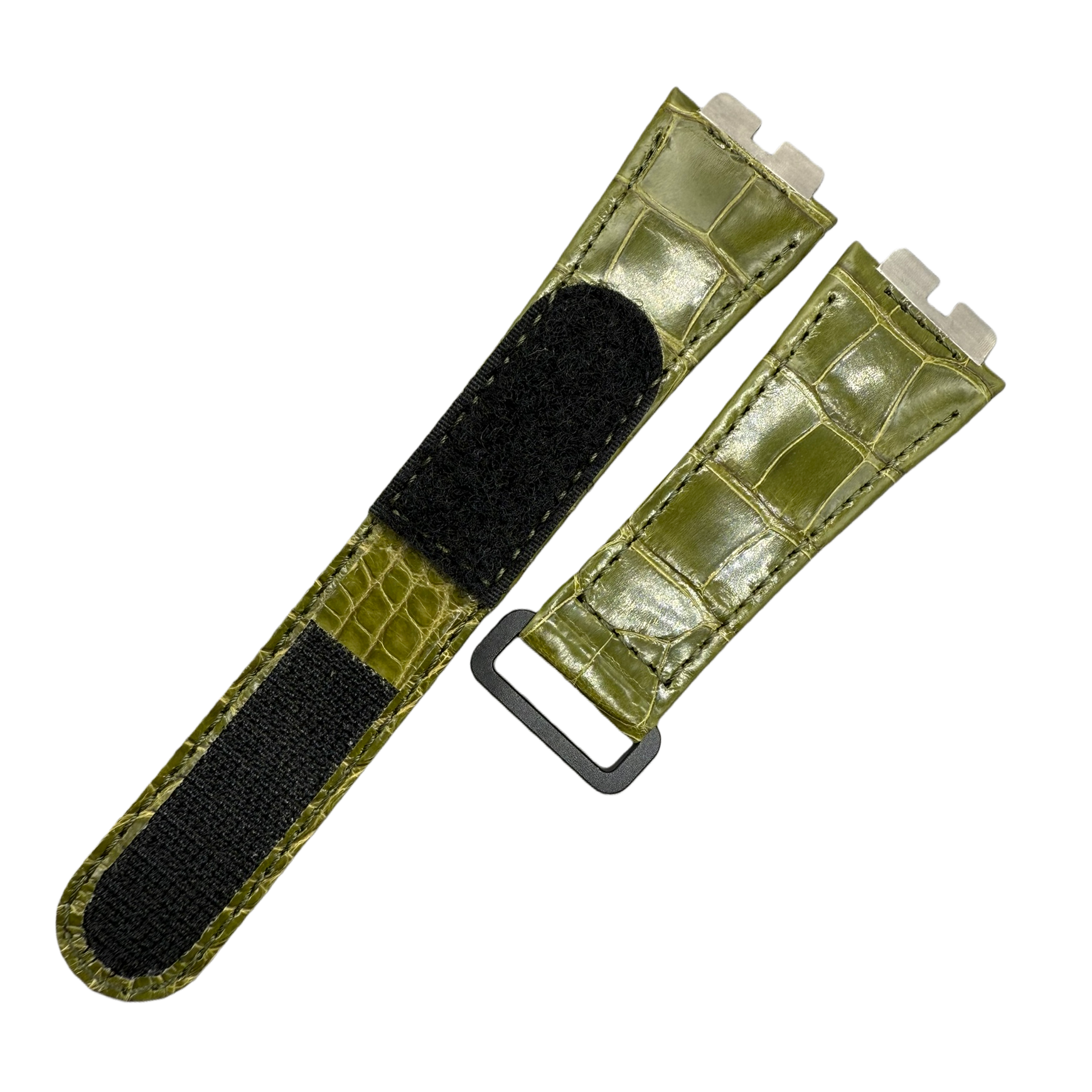 Compatible with Hublot 411 Series Crocodile Leather Velcro Watch Strap