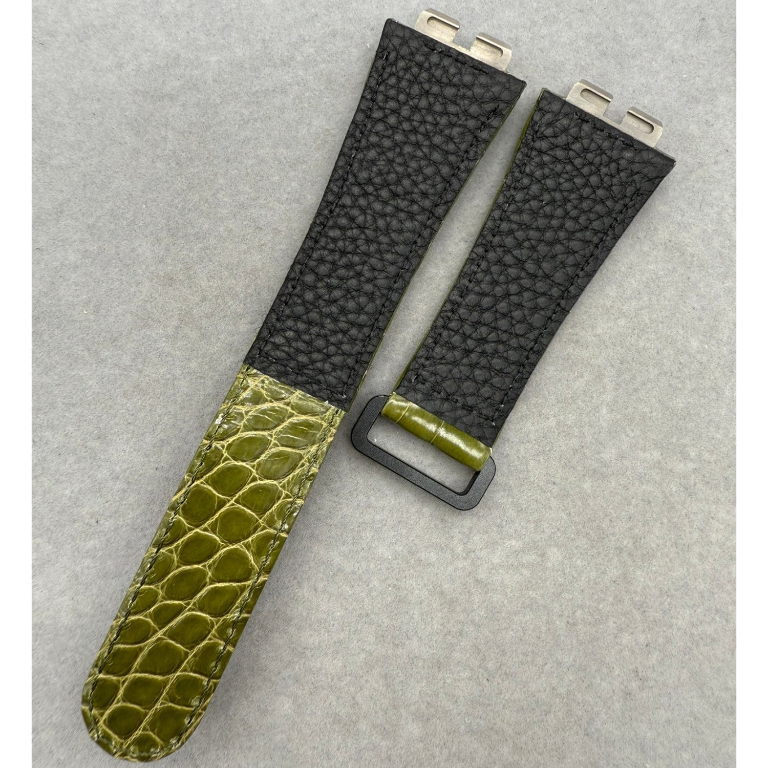 Compatible with Hublot 411 Series Crocodile Leather Velcro Watch Strap