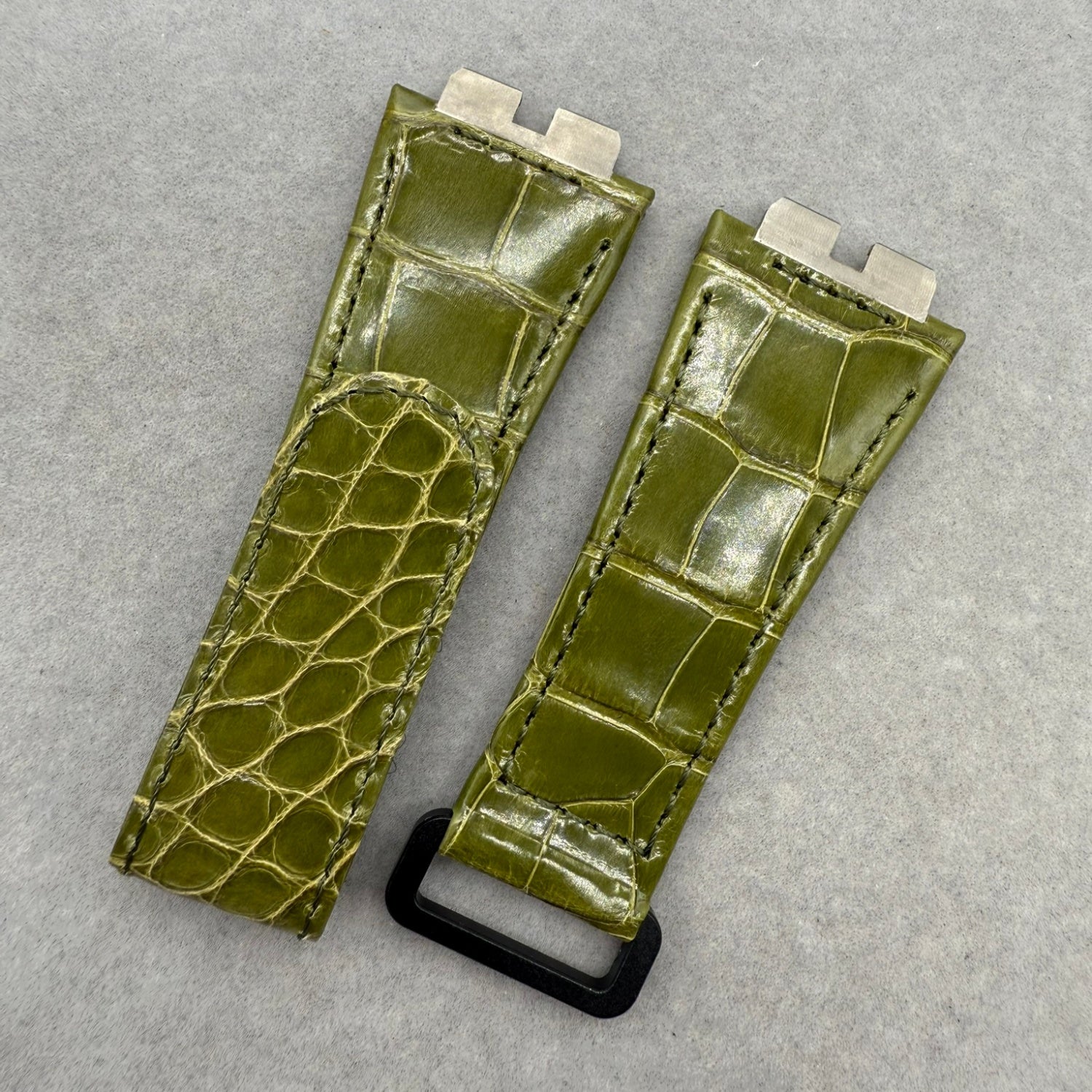 Compatible with Hublot 411 Series Crocodile Leather Velcro Watch Strap