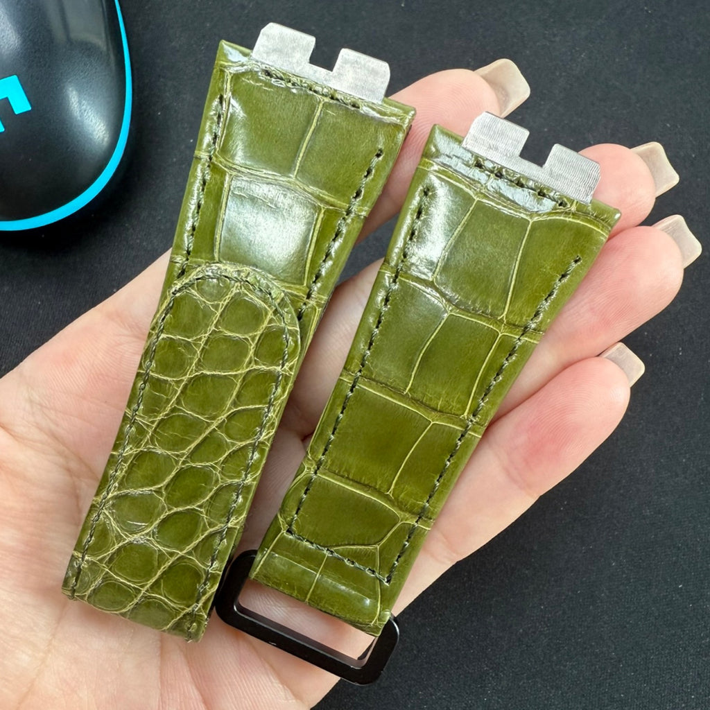 Compatible with Hublot 411 Series Crocodile Leather Velcro Watch Strap