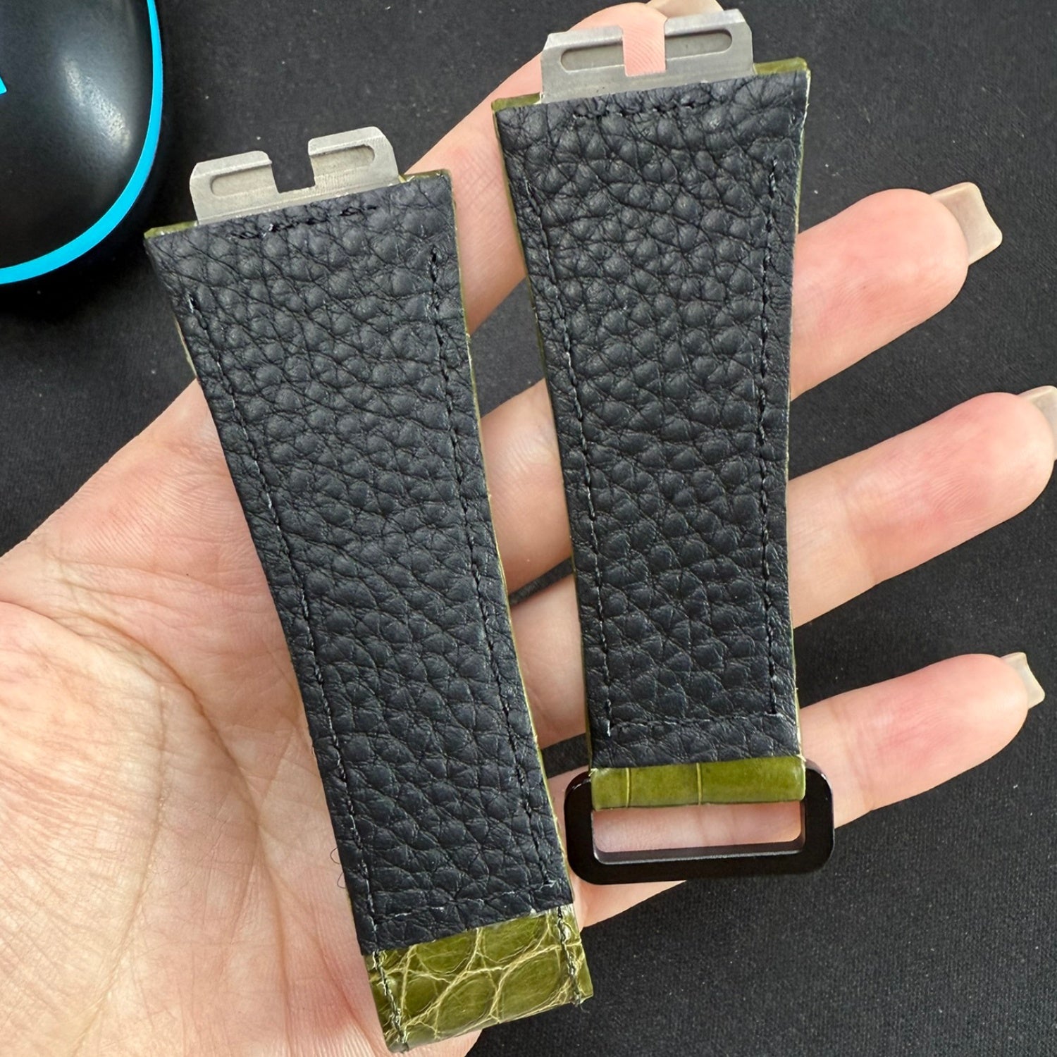 Compatible with Hublot 411 Series Crocodile Leather Velcro Watch Strap