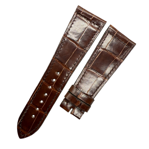 Alligator Leather Watch Strap for Franck Muller Long Island 6000 Series - 23mm Custom Black & Brown Alligator Leather Strap for Men