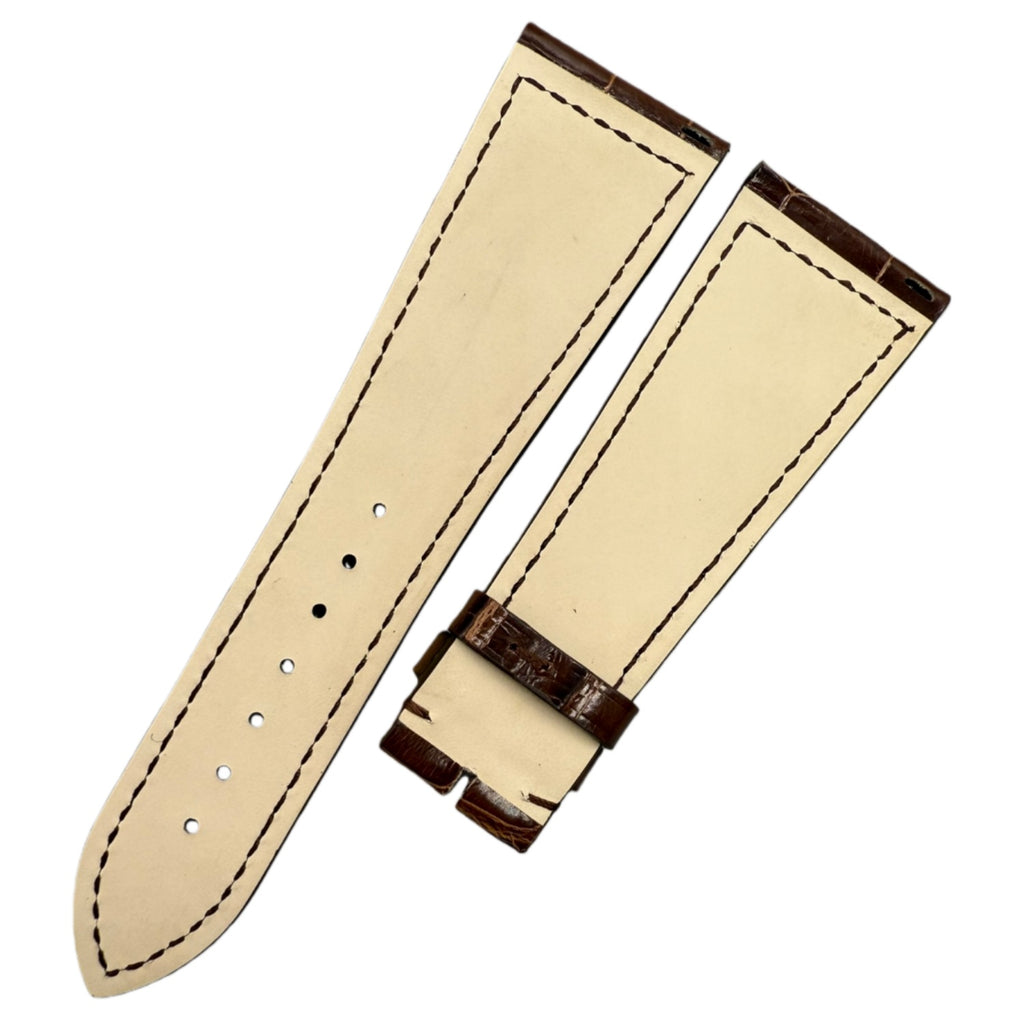 Alligator Leather Watch Strap for Franck Muller Long Island 6000 Series - 23mm Custom Black & Brown Alligator Leather Strap for Men