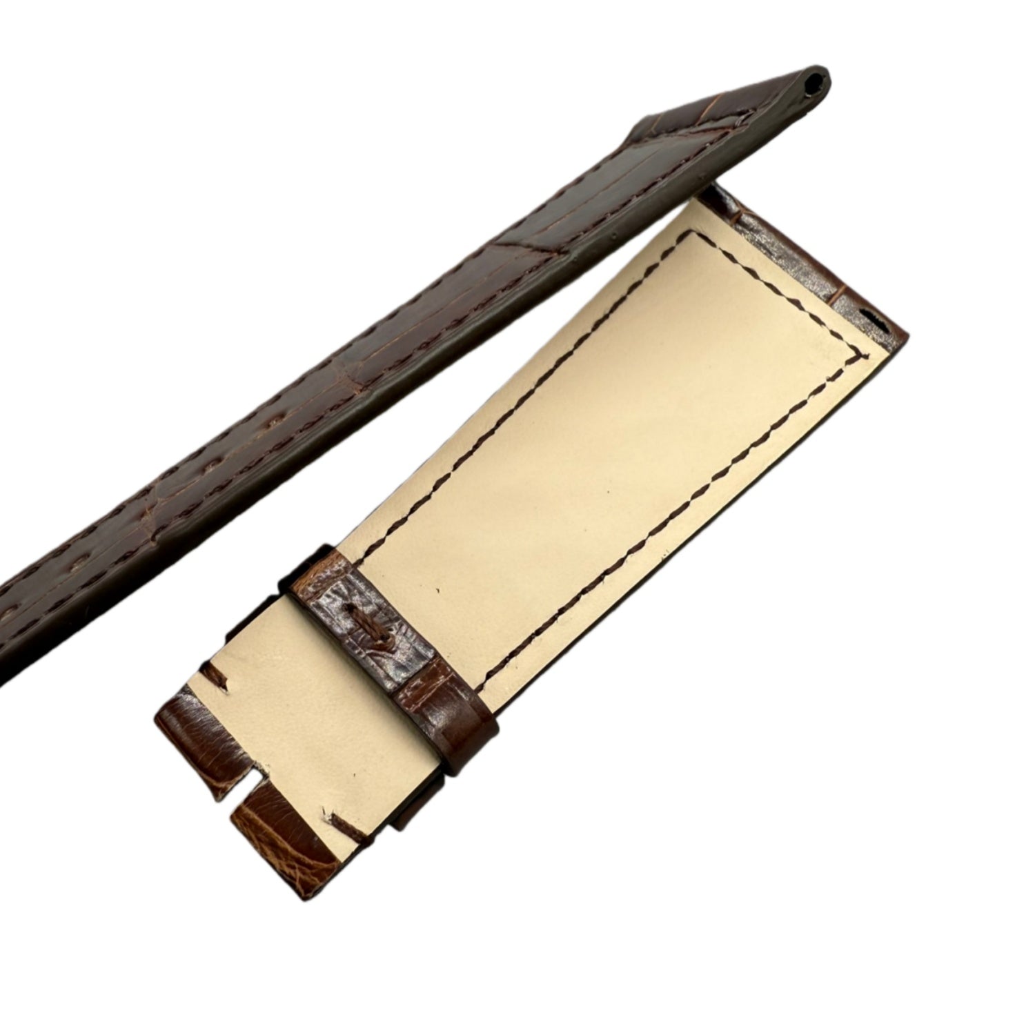 Alligator Leather Watch Strap for Franck Muller Long Island 6000 Series - 23mm Custom Black & Brown Alligator Leather Strap for Men