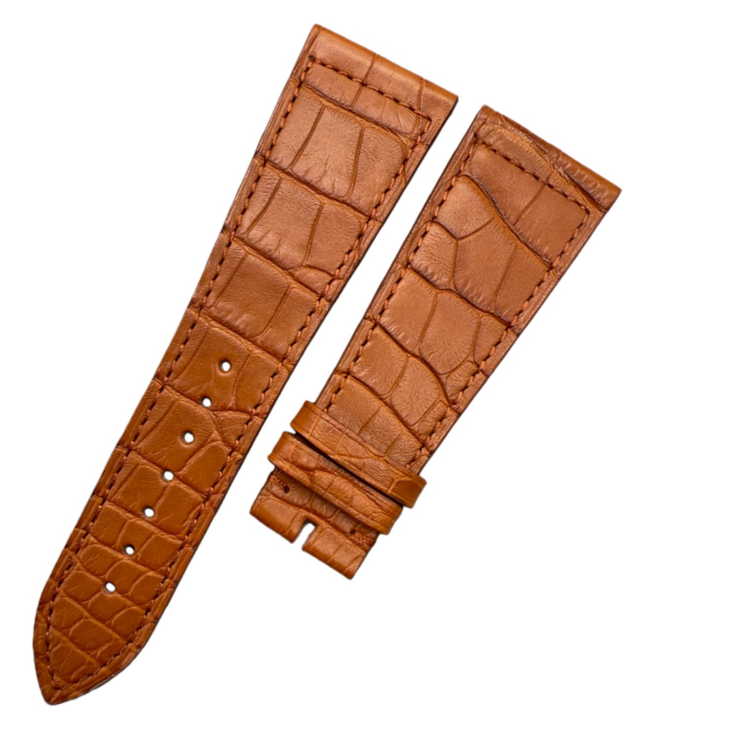 Alligator Leather Watch Strap for Franck Muller Long Island 6000 Series - 23mm Custom Black & Brown Alligator Leather Strap for Men
