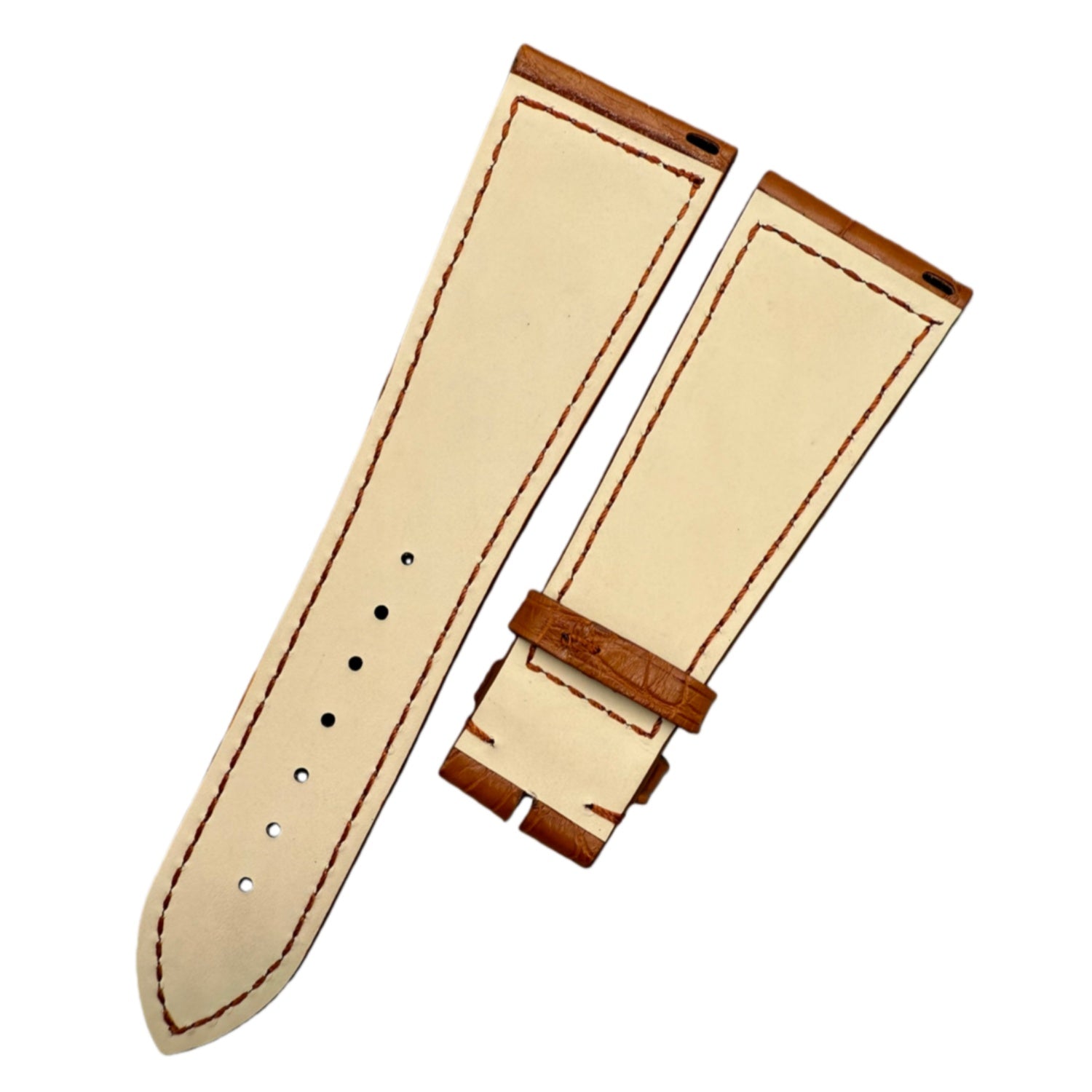 Alligator Leather Watch Strap for Franck Muller Long Island 6000 Series - 23mm Custom Black & Brown Alligator Leather Strap for Men