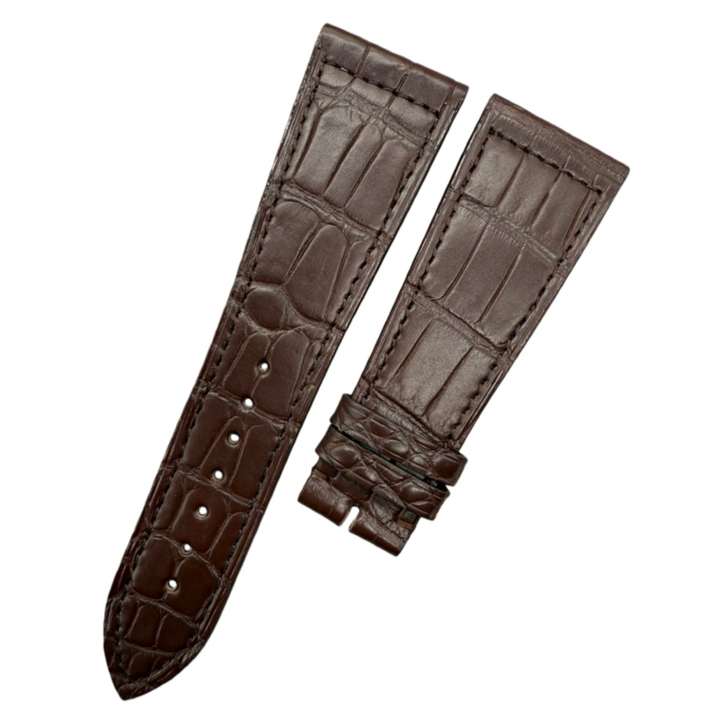 Alligator Leather Watch Strap for Franck Muller Long Island 6000 Series - 23mm Custom Black & Brown Alligator Leather Strap for Men