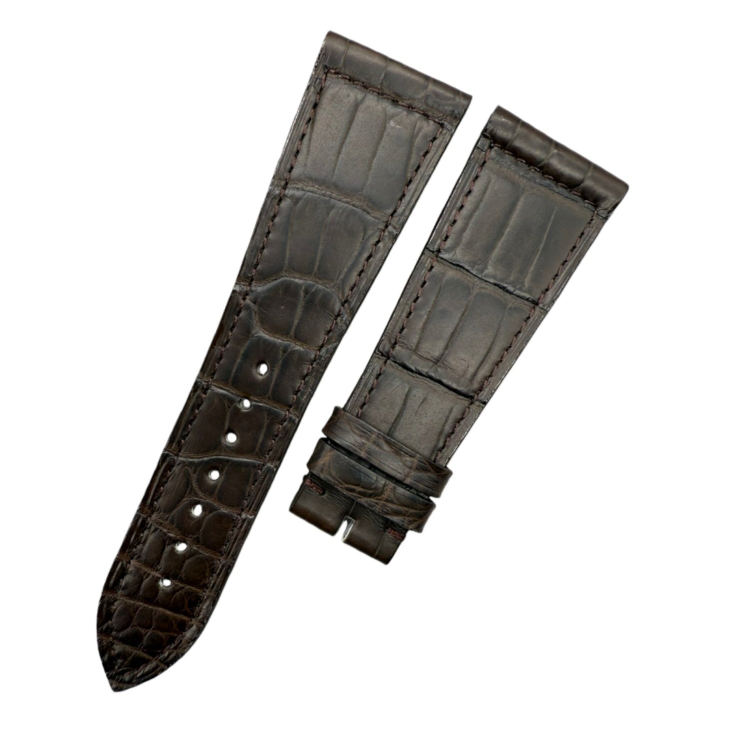Alligator Leather Watch Strap for Franck Muller Long Island 6000 Series - 23mm Custom Black & Brown Alligator Leather Strap for Men