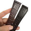 Alligator Leather Watch Strap for Franck Muller Long Island 6000 Series - 23mm Custom Black & Brown Alligator Leather Strap for Men