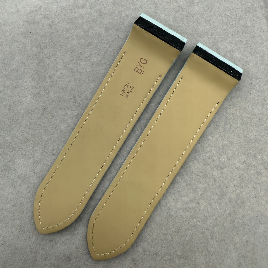 Custom Handmade Pink & Blue Alligator Leather Watch Strap with Deployant Buckle for Cartier Santos 100