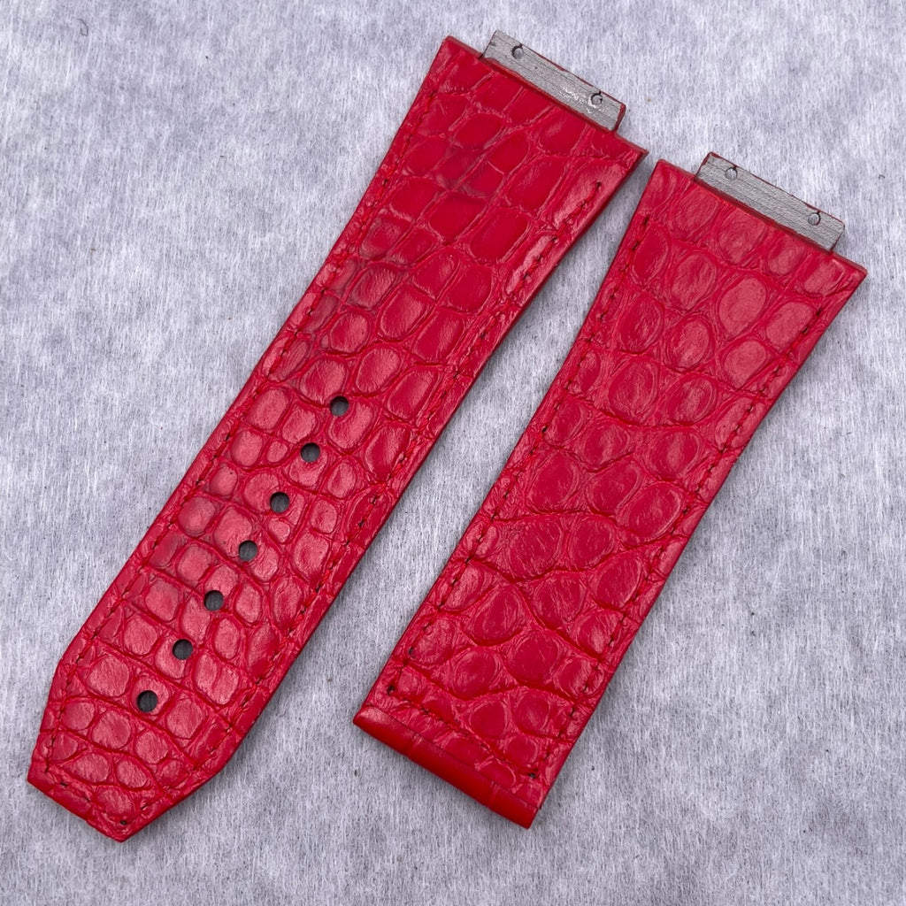 Compatible with Hublot Big Bang Classic Fusion 501/521 ALLIGATOR Folding Genuine Leather Strap