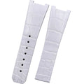 Compatible with Omega Constellation Double Eagle Manhattan White ALLIGATOR Folding Strap