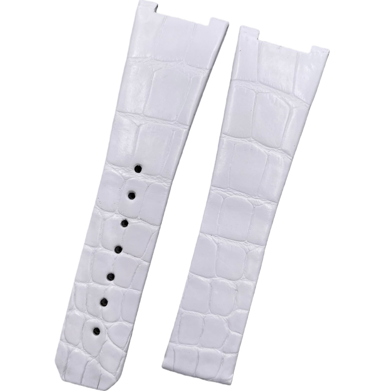 Compatible with Omega Constellation Double Eagle Manhattan White ALLIGATOR Folding Strap