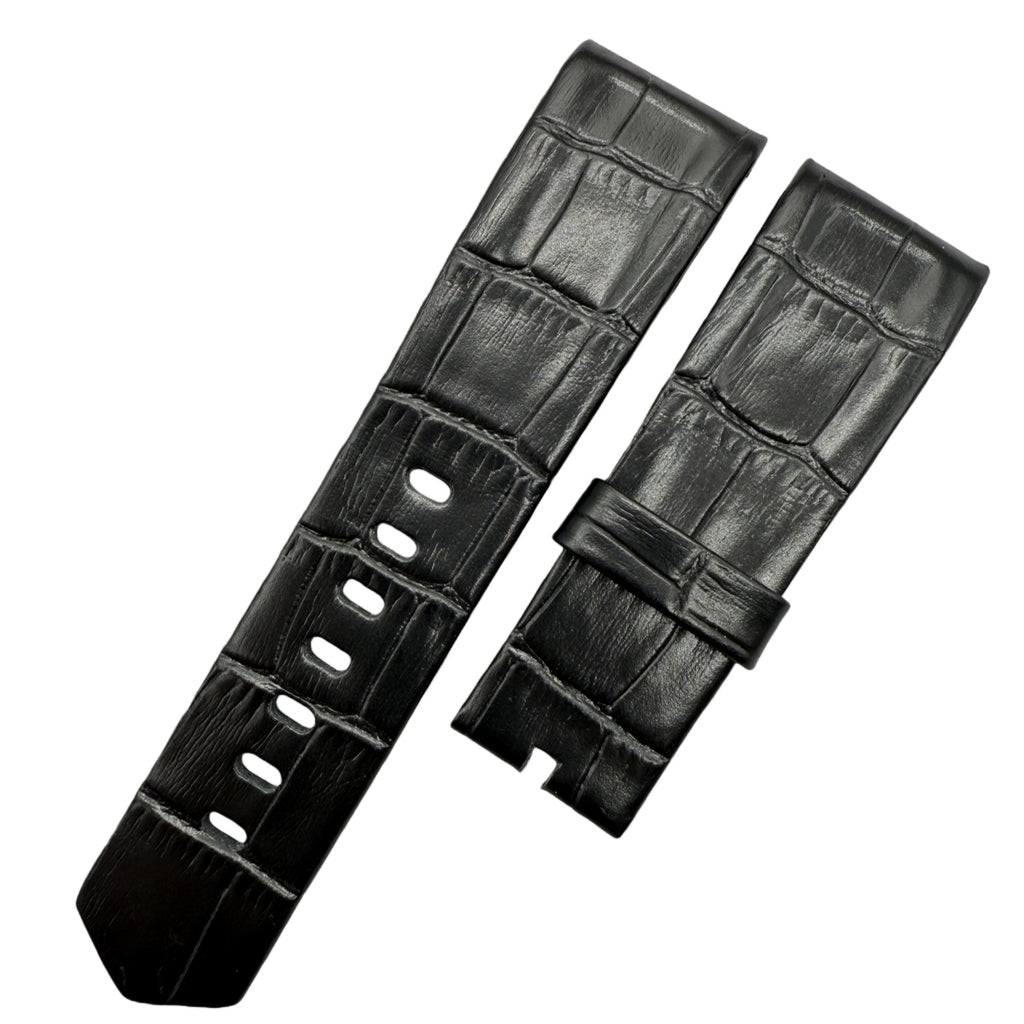 Custom Handmade Black & Deep Green Alligator Leather Watch Strap for Ulysse Nardin Golden Bridge (Men's)