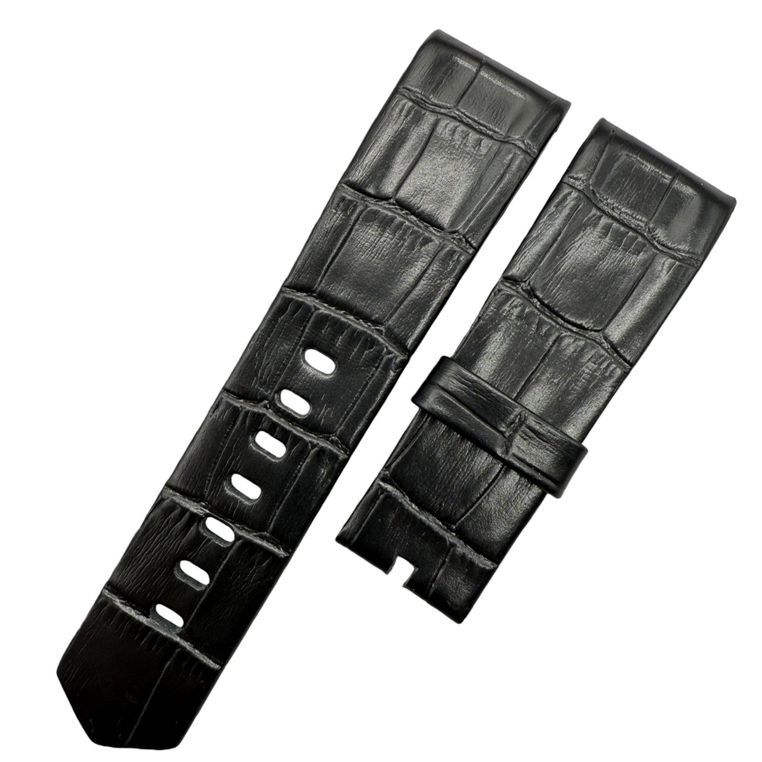 Custom Handmade Black & Deep Green Alligator Leather Watch Strap for Ulysse Nardin Golden Bridge (Men's)