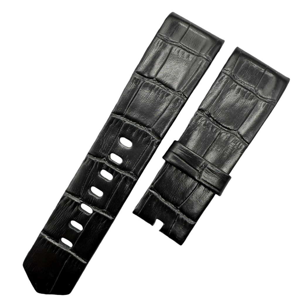 Custom Handmade Black & Deep Green Alligator Leather Watch Strap for Ulysse Nardin Golden Bridge (Men's)