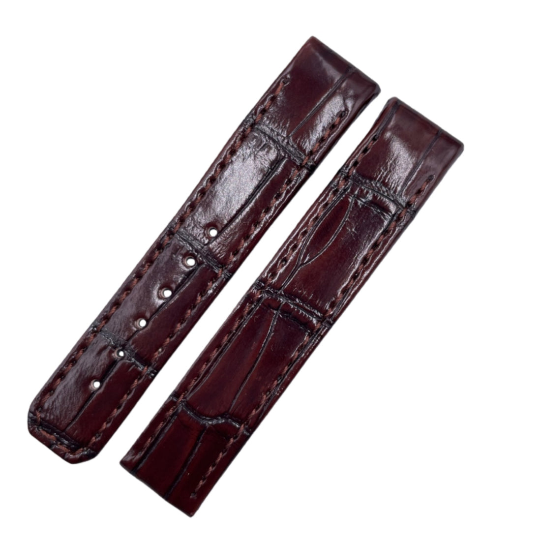 Compatible with Omega Constellation Series 35.5 Dial 23 Lug Polished Blue ALLIGATOR Strap