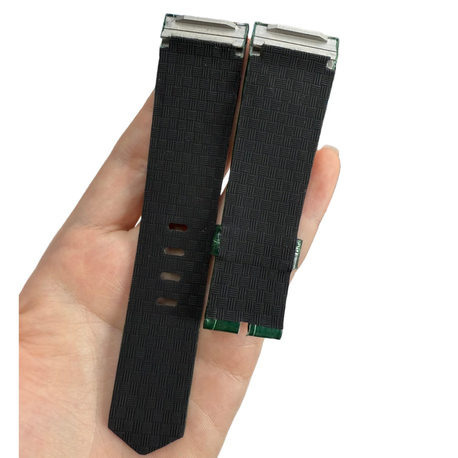 Custom Handmade Black & Deep Green Alligator Leather Watch Strap for Ulysse Nardin Golden Bridge (Men's)