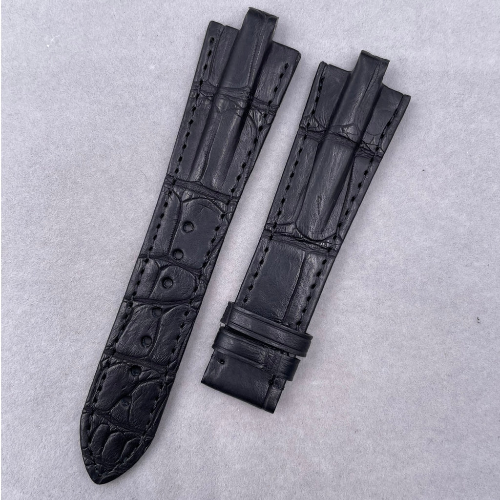 Convex-Pin Crocodile Leather Watch Strap Compatible with Bvlgari